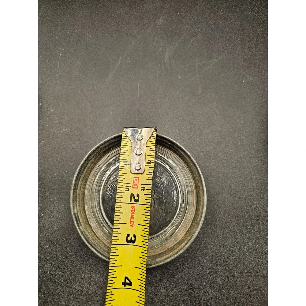 Vintage Ball Mason Jar Lid Zinc Screw Band with Clear Glass Logo Insert 3 Inch